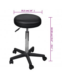 Sgabelli da Ufficio 2 pz Neri 35,5x84 cm in Similpelle 2