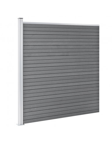Pannello di Recinzione in WPC 353x186 cm Grigio