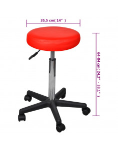 Sgabelli da Ufficio 2 pz Rossi 35,5x84 cm in Similpelle 2