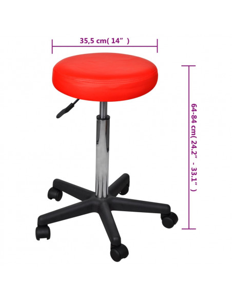 Sgabelli da Ufficio 2 pz Rossi 35,5x84 cm in Similpelle