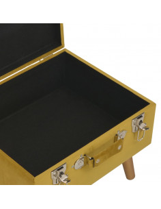 Sgabelli Portaoggetti 3 pz Giallo Senape in Velluto 2