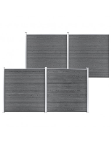 Pannello di Recinzione in WPC 699x186 cm Grigio