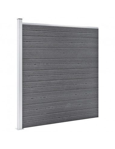 Pannello di Recinzione in WPC 699x186 cm Grigio
