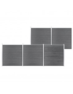 Pannello di Recinzione in WPC 872x186 cm Grigio 2
