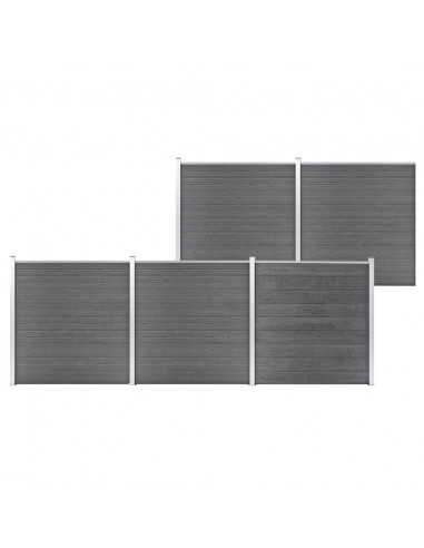 Pannello di Recinzione in WPC 872x186 cm Grigio