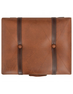 Sgabello con Contenitore 40 cm in Similpelle Tanno