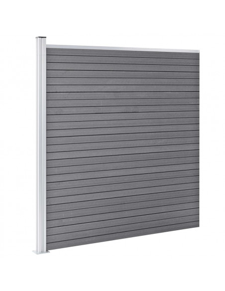Pannello di Recinzione in WPC 872x186 cm Grigio
