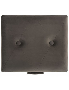 Sgabello con Contenitore 40 cm in Velluto Grigio