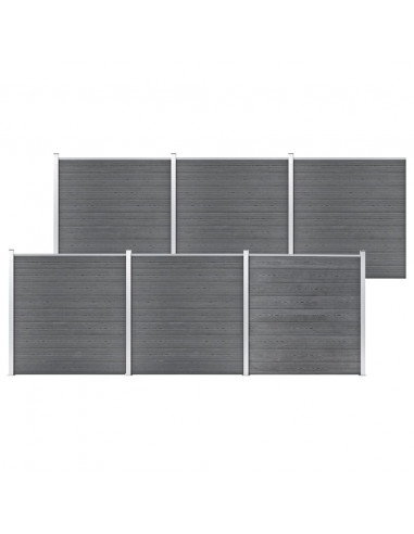 Pannello di Recinzione in WPC 1045x186 cm Grigio