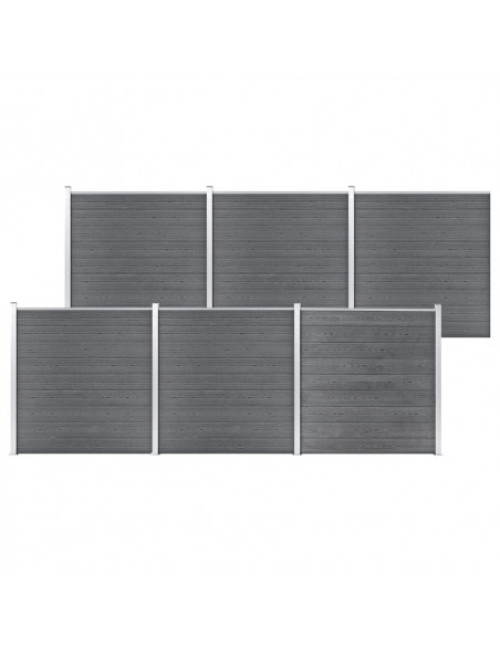 Pannello di Recinzione in WPC 1045x186 cm Grigio