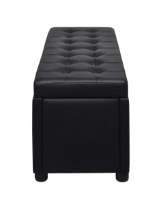 Sgabello con Contenitore in Pelle Artificiale Nero