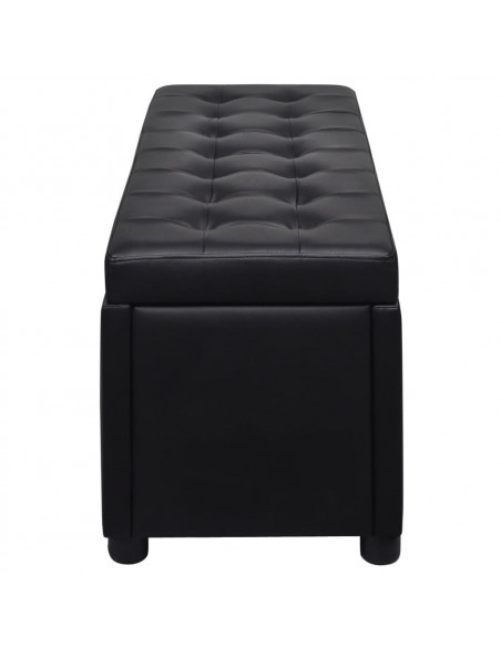 Sgabello con Contenitore in Pelle Artificiale Nero