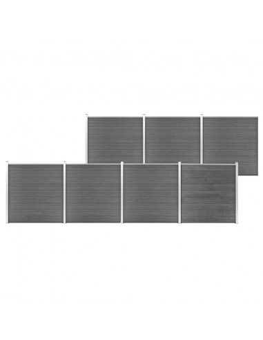 Pannello di Recinzione in WPC 1218x186 cm Grigio