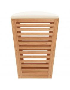 Sgabello da Bagno 40,5x40,5x56 cm in Legno Massello di Noce