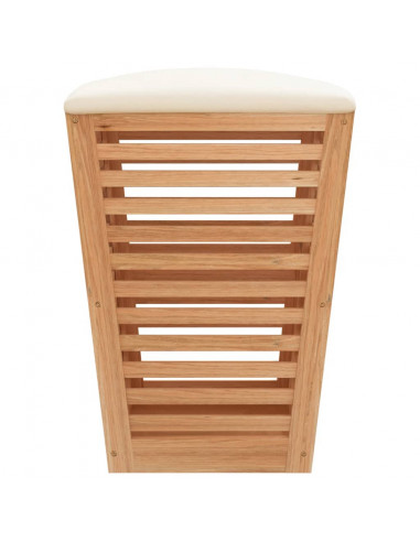 Sgabello da Bagno 40,5x40,5x56 cm in Legno Massello di Noce