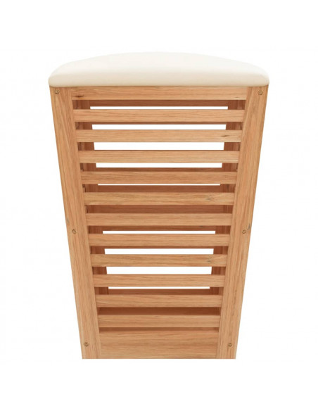 Sgabello da Bagno 40,5x40,5x56 cm in Legno Massello di Noce