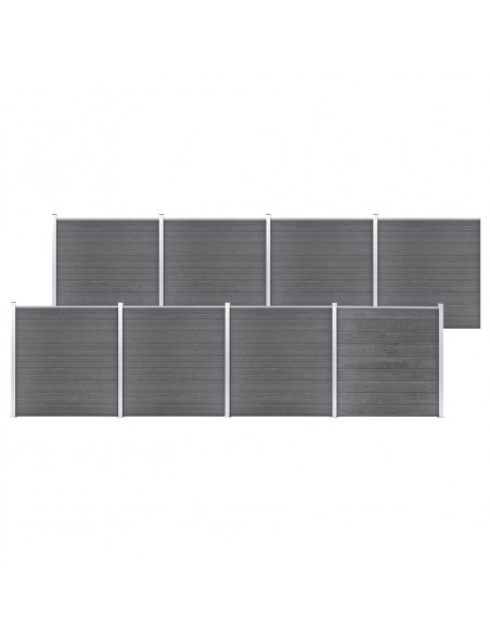 Pannello di Recinzione in WPC 1391x186 cm Grigio