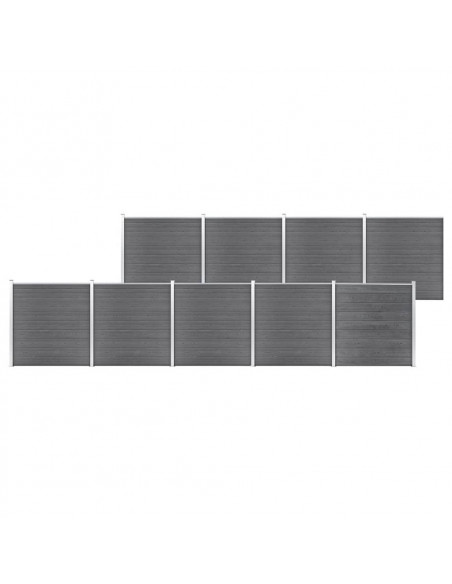 Pannello di Recinzione in WPC 1564x186 cm Grigio