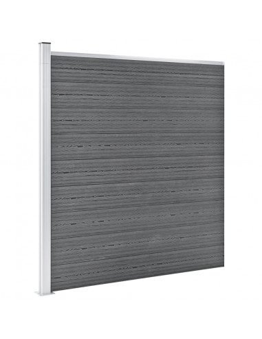 Pannello di Recinzione in WPC 1564x186 cm Grigio