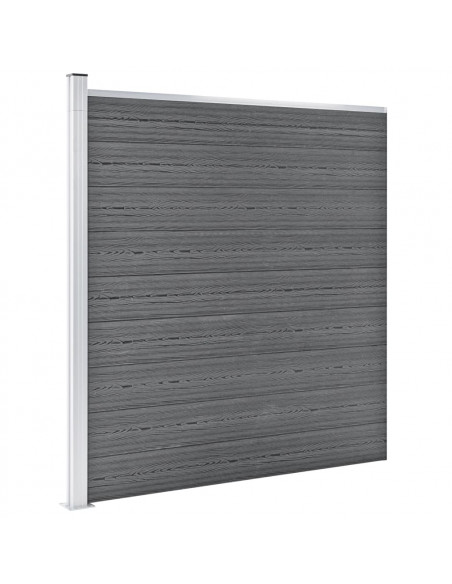 Pannello di Recinzione in WPC 1564x186 cm Grigio