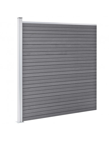 Pannello di Recinzione in WPC 1564x186 cm Grigio
