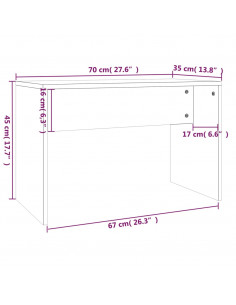 Sgabello da Toeletta Marrone Fumo 70x35x45 cm Legno Multistrato 2