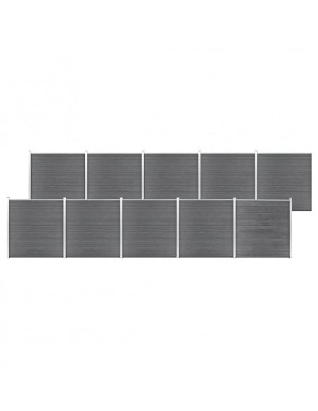 Pannello di Recinzione in WPC 1737x186 cm Grigio