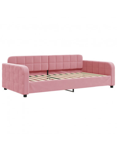 Letto da Giorno Rosa 90x200 cm in Velluto