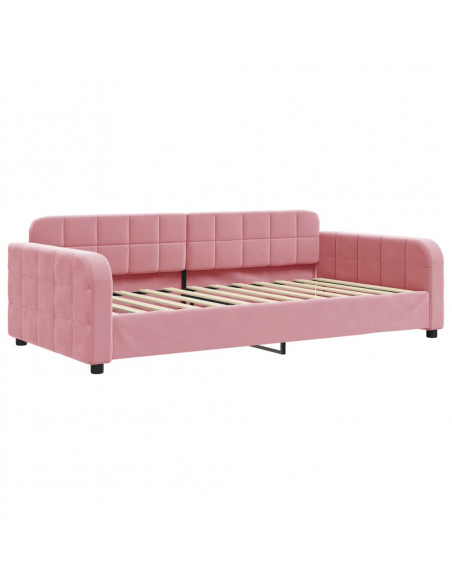 Letto da Giorno Rosa 90x200 cm in Velluto