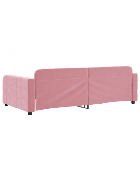 Letto da Giorno Rosa 90x200 cm in Velluto