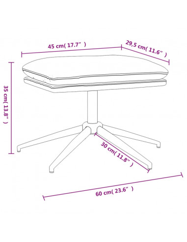 Sgabello Tortora 60x60x35 cm in Microfibra