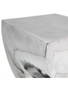 Sgabello/Tavolino Forma Attorcigliata in Alluminio Argentato