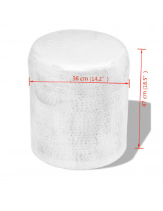 Sgabello/Tavolino Laterale in Alluminio Battuto Argento 2