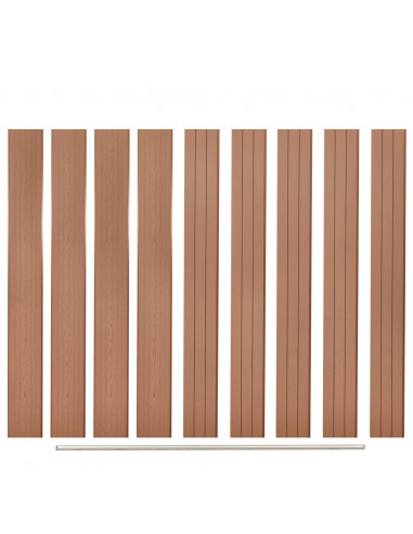 Pannelli di Ricambio per Recinzione 9 pz in WPC 170 cm Marrone