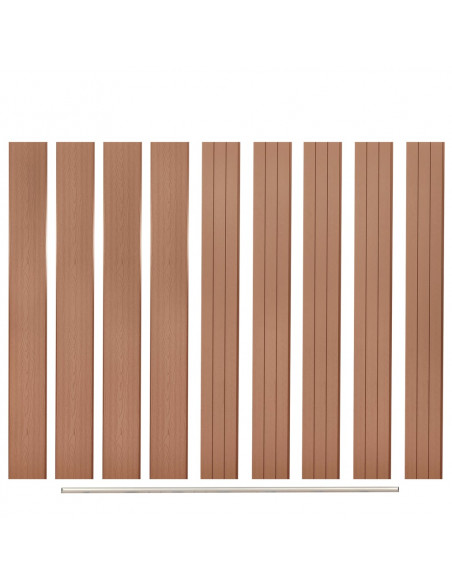 Pannelli di Ricambio per Recinzione 9 pz in WPC 170 cm Marrone