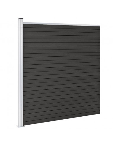 Pannello di Recinzione in WPC 175x186 cm Grigio