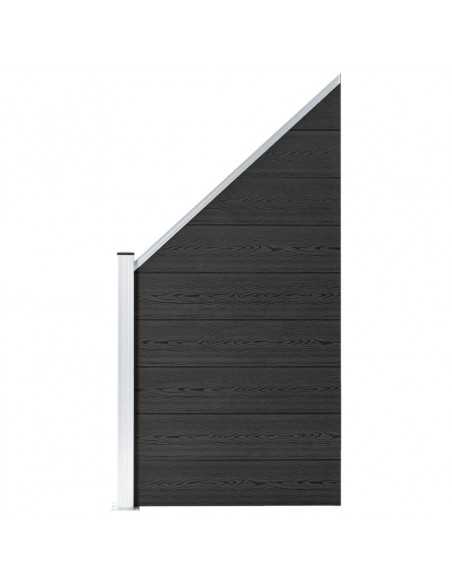 Pannello di Recinzione in WPC 95x(105-180) cm Grigio