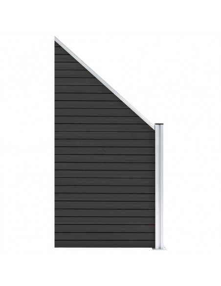 Pannello di Recinzione in WPC 95x(105-180) cm Grigio
