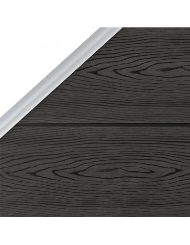Pannello di Recinzione in WPC 95x(105-180) cm Grigio