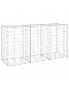 Gabbione con Copertura in Acciaio Zincato 200x60x100 cm 2