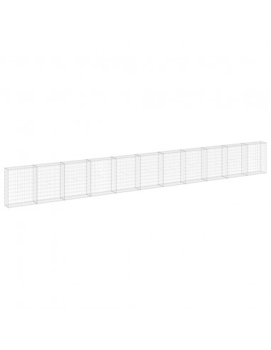 Gabbione con Copertura in Acciaio Zincato 900x30x100 cm