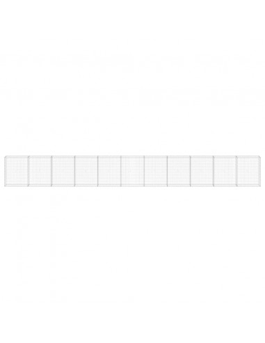 Gabbione con Copertura in Acciaio Zincato 900x30x100 cm