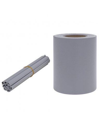 Recinzione Frangivento da Giardino PVC 35x0,19m Grigio Chiaro