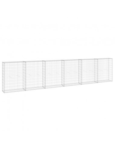 Gabbione con Copertura in Acciaio Zincato 300x30x100 cm