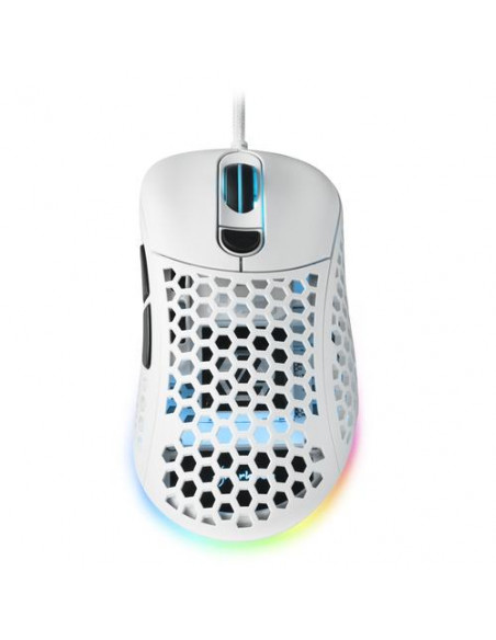 SHARKOON MOUSE GAMING LIGHT2-200, BLACK, 16000 DPI MAX, RGB, 6 TASTI, USB 1.8MT, BIANCO