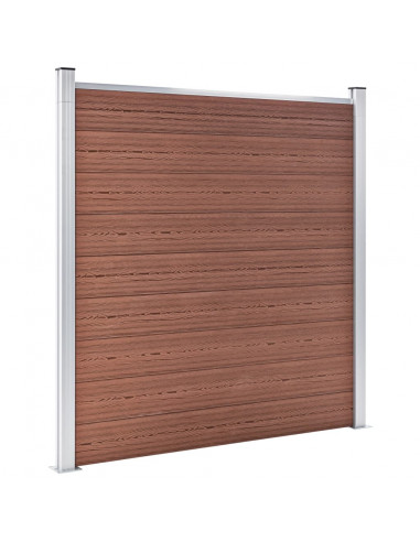 Pannello di Recinzione in WPC 180x186 cm Marrone