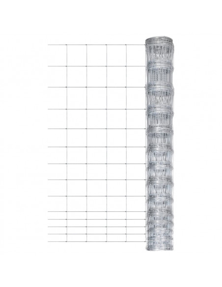 Recinzione da Giardino in Acciaio Zincato 50 m 150 cm Argento