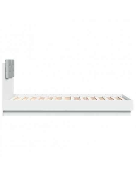 Giroletto con Testiera e LED Bianco 75x190 cm