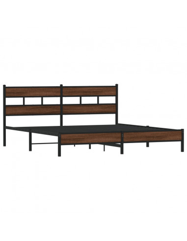 Giroletto senza Materaso in Metallo Rovere Marrone 193x203 cm