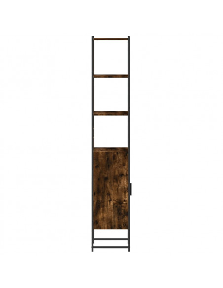 Mobile da Bagno Rovere Fumo 33x33x185,5 cm in Legno Multistrato